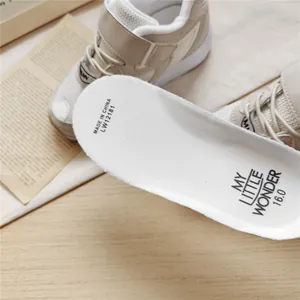 Detail of MLW children's functional sneakers showing removable insole and mesh material