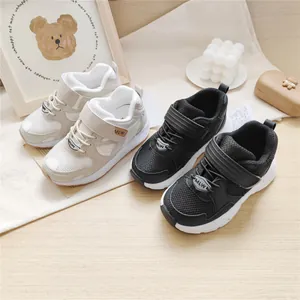 Stylish breathable children's functional sneakers in beige and black for toddlers