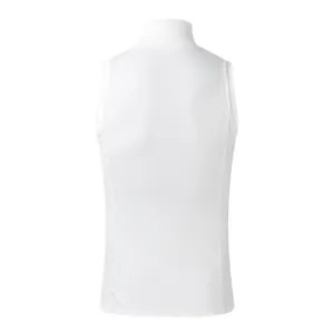 Vue arrière d'un débardeur blanc pour homme à col montant avec texture côtelée