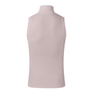 Vue arrière détaillée du gilet sans manches pour homme à col montant en mauve pâle