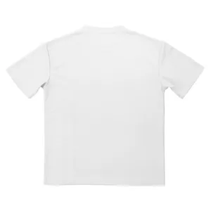 Back view detail of a premium white waffle knit short sleeve t-shirt for men's summer wear