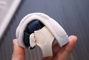 Flexible soft-soled baby sandal for toddlers showing premium bendability and comfort.