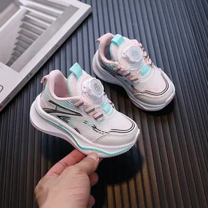 Modische Lauflernschuhe für Kleinkinder in Rosa und Mintgrün mit Drehverschluss-System