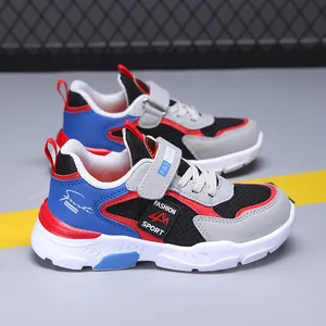 Lightweight breathable mesh running shoes for boys in a colorful and sporty design