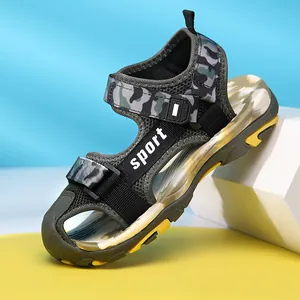Sandalias deportivas de camuflaje para niños con malla transpirable y suela blanda