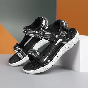 Boys Casual Beach Sandals 2024 New Summer Kids Lightweight Soft Sole Velcro Sports Sandals For Students Children