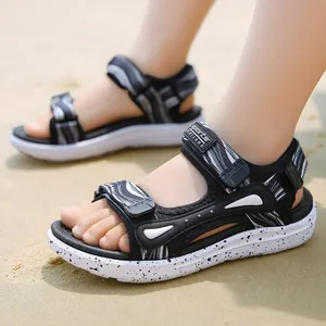 Lightweight boys sports sandals with wave patterns for summer beach and casual wear.