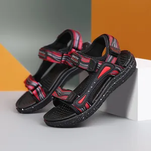 Boys lightweight casual beach sandals with adjustable velcro straps and soft soles