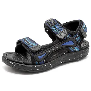 Lightweight boys beach sandals with adjustable straps and soft speckled sole