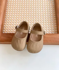 Zapatos de princesa para bebé niña acolchados caqui con suelas blandas talla 15-30