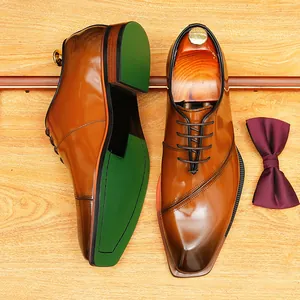 Heren lakschoenen met vierkante neus voor zakelijke en formele gelegenheden