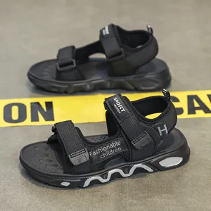 Fashionable boys sport sandals with soft sole and hook-loop straps for beach summer wear