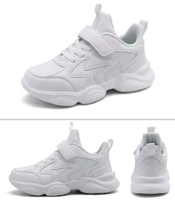 Detailed multi-angle views of lightweight white breathable sneakers for kids
