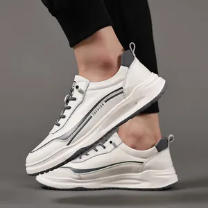 Trendy men's casual white leather sneakers perfect for daily streetwear and fashion.