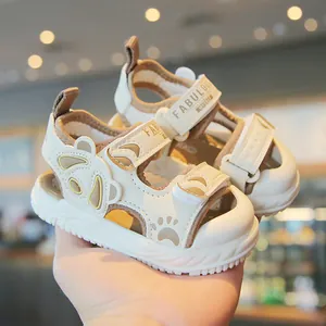 Sandali per Neonati e Bambini Piccoli a Punta Chiusa Antiscivolo Suola Morbida Panda Cartoon Scarpe Primi Passi Sandali da Spiaggia