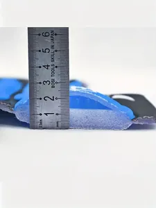 Detailed cross-section view of 2cm thick blue silicone sponge padding for cycling comfort