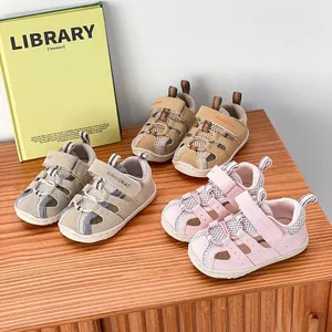 Kleinkinder Jungen Mädchen Sportsandalen Sommer Netzgewebe Atmungsaktiv Weiche Sohle Lauflernschuhe Stoßfeste Zehen Klettverschluss Sandalen Kinder