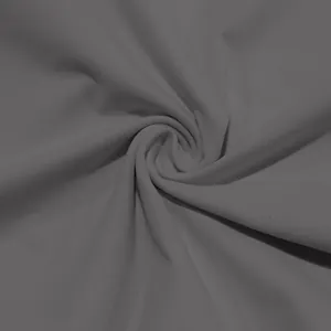 Close-up macro detail of soft grey stretch fabric texture for men's high neck T-shirt