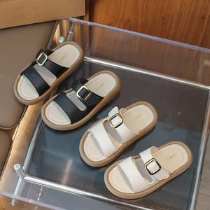 Kinder Mode Sandalen Sommer Neue Jungen Mädchen Slides Weiche Sohle Strand Schuhe Metallschnalle Offene Zehenslipper Leichte Outdoor Schuhe