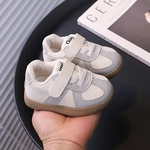 Toddler walking sneakers with soft rubber sole and velcro straps for kids
