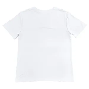 Nahaufnahme eines schlichten weißen kurzärmeligen Slim-Fit-Herren-T-Shirts mit V-Ausschnitt