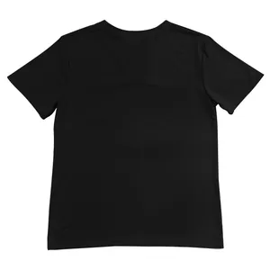 Rückansicht eines minimalistischen schwarzen Slim-Fit-Kurzarm-T-Shirts für Herren