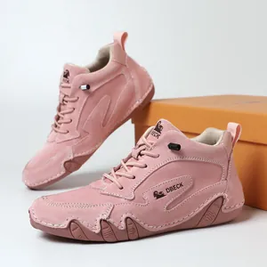 Γυναικεία Μποτάκια Martin από Γνήσιο Δέρμα High Top Ρετρό Χοντρή Σόλα Μποτάκια με Κορδόνια Μεγάλα Μεγέθη Μόδα Casual Παπούτσια