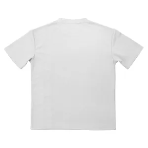 Achteraanzicht van een effen wit T-shirt met korte mouwen in een platte stijl nu