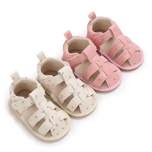 Zomerse baby meisjes bloemen loopschoentjes met een zachte antislip zool voor prinsessen