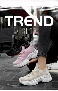 Atmungsaktive Strick-Sneaker für Damen mit dicker weißer Sohle in mehreren Farben