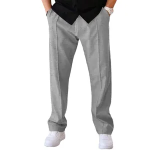 Pantalon décontracté ample pour homme en gris clair, style oversize confortable été