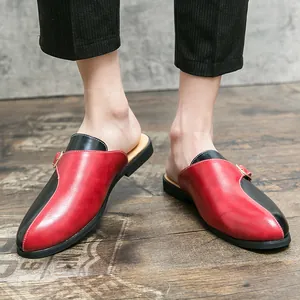 Mules pour Hommes Gaufrées Motif Crocodile Mode Bloc de Couleur Loafers Décontractés en Cuir PU Synthétique Sabots