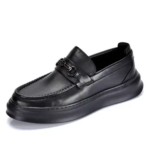 Ανδρικά Moccasins από Δέρμα Βοδιού Πρώτου Στρώματος Αναπνεύσιμα Παπούτσια Casual από Γνήσιο Δέρμα με Μεταλλική Αγκράφα Χαλινού