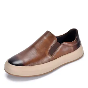 Heren Echt Leren Loafers Zacht Koeienhuid Instappers Casual Schoenen Ademende Platte Loafers Voor Heren Dagelijks Woon-werkverkeer Kantoor Comfortabele Wandelschoenen