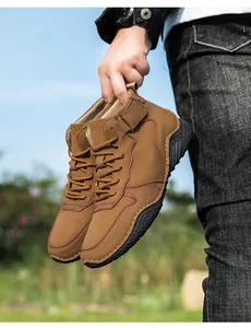 Bottes Martin montantes marron durables pour hommes avec semelles antidérapantes