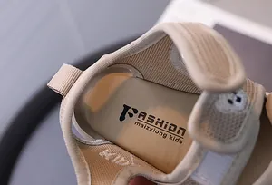 Close-up of breathable baby sandal insole showing soft cushioning and brand detail