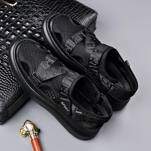 Atmungsaktive Herren Outdoor-Sandalen in Schwarz mit rutschfester Sohle für Sommer