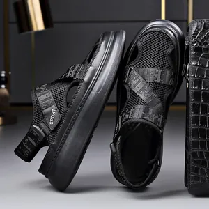 Professionelle Herren-Sandalen mit atmungsaktivem Mesh und rutschfester Sohle in Schwarz