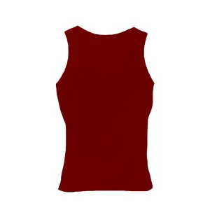 Klassisches weinrotes Sport-Unterhemd für Herren aus atmungsaktivem Polyester für Fitness.