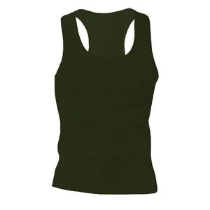 Herren Slim Fit Racerback Tank Top in Dunkelolivgrün für Sport und als Unterhemd