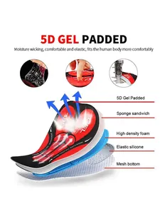 Detail view showing layers of 5D gel padded cycling cushion for shock absorption
