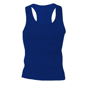 Canotta sportiva da uomo blu navy, vestibilità slim, canottiera atletica di base.