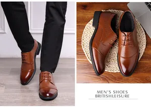 Braune, perforierte Herren-Lederschuhe für Business und Freizeit im britischen Stil