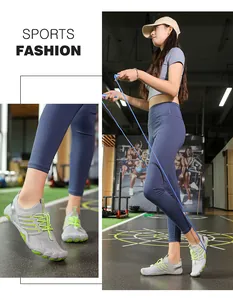 Detailed view of breathable grey barefoot shoes for gym and water sports