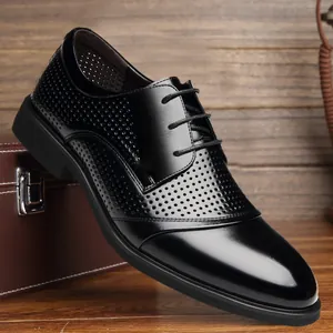 Herren Business Lederschuhe Atmungsaktiv Ausgehöhlte Anzugschuhe Für Den Sommer Größensteigernd Britischer Stil Formelle Schuhe