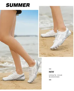 Breathable white non-slip water shoes for beach wading and outdoor swimming on sand