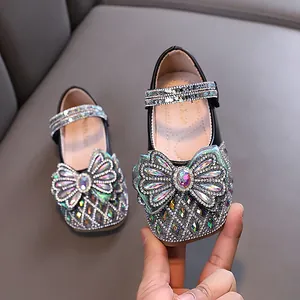 Zapatos de princesa con diamantes de imitación para niñas, Mary Janes para baile y gala