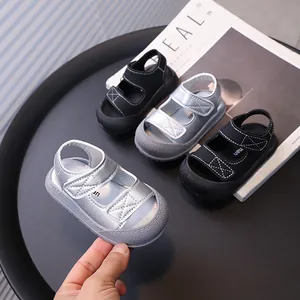 Estate Bambini Piccoli Ragazzi Ragazze Sandali Anti-Urti Suola Morbida Scarpe Primi Passi Spiaggia Sandali in Pelle Sintetica