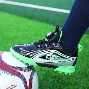Scarpe da Calcio per Bambini Ragazzi Allenamento Professionale Pelle Sintetica Tacchetti TF Antiscivolo Resistenti all'Usura Fibbia Rotante Sneakers Sportive