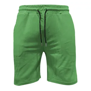 Pantaloncini casual da uomo a coste verdi con coulisse regolabile ed elastico